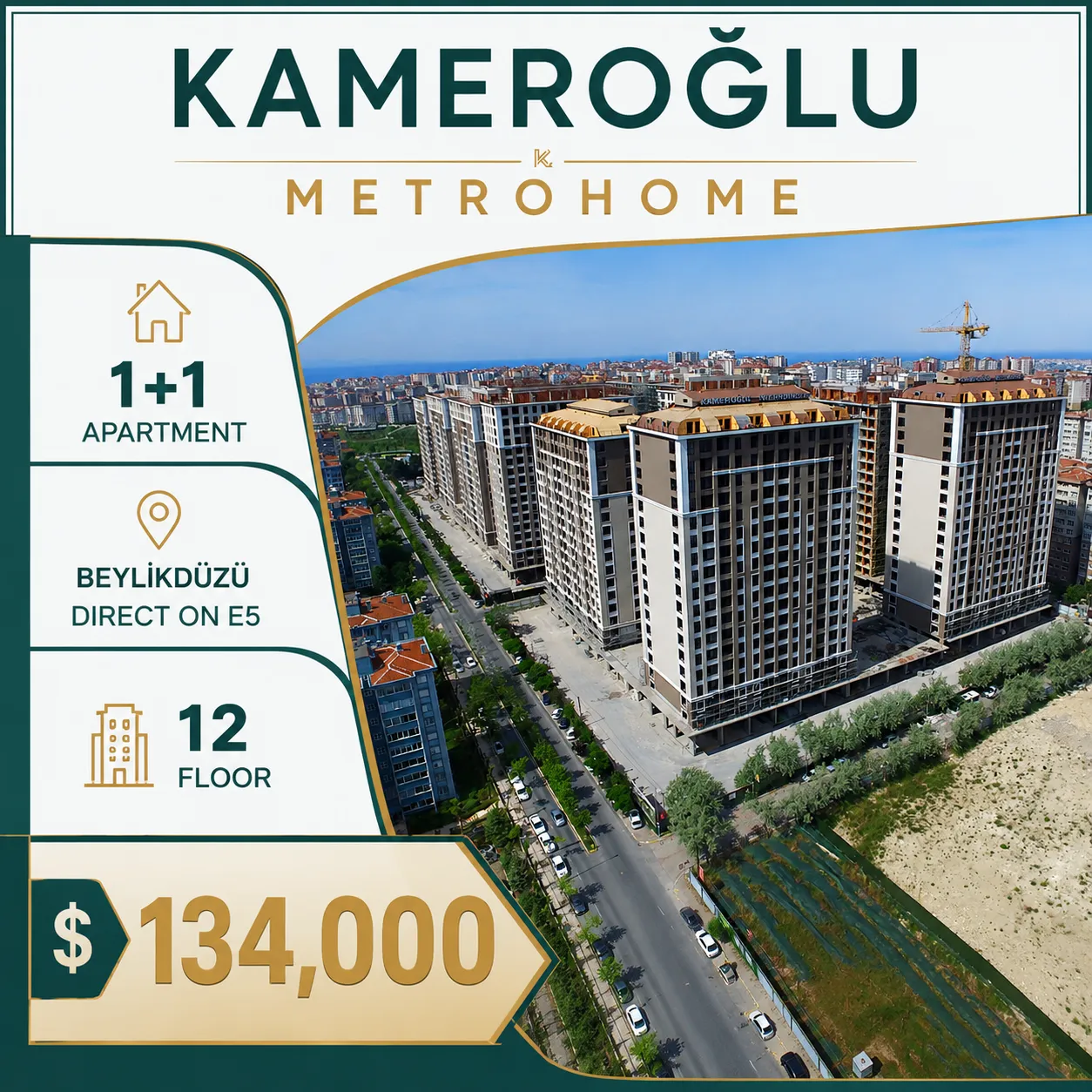 1+1 Apartment in KAMEROĞLU METROHOME Beylikdüzü